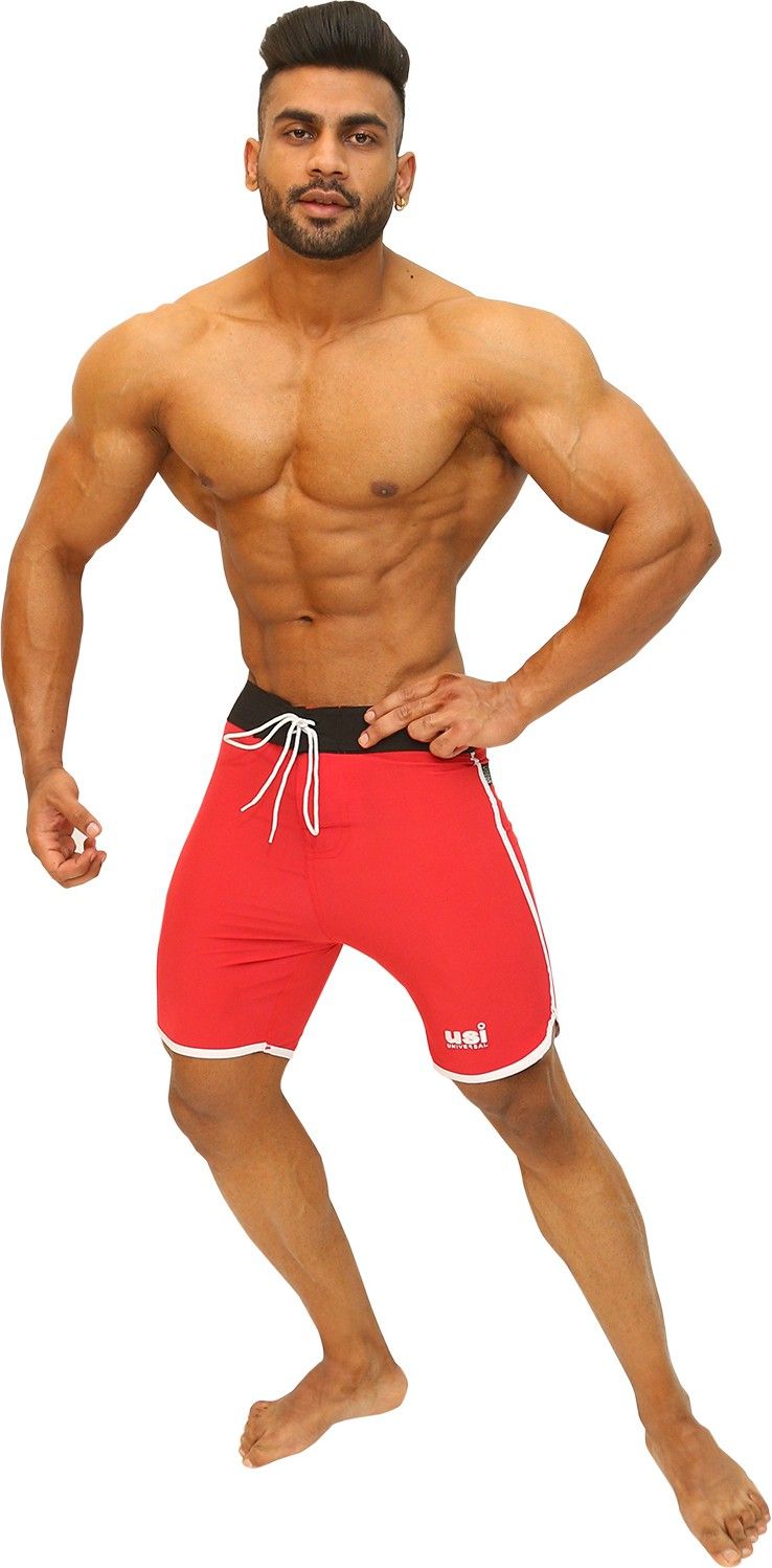 usi universal Solid Men Red Sports Shorts-picture-26