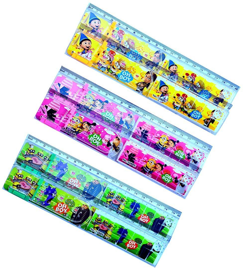 3 Pcs Multifunction 20cm Long Scale with Ball Game & Puzzle for School Kids Pack Ruler-image-29
