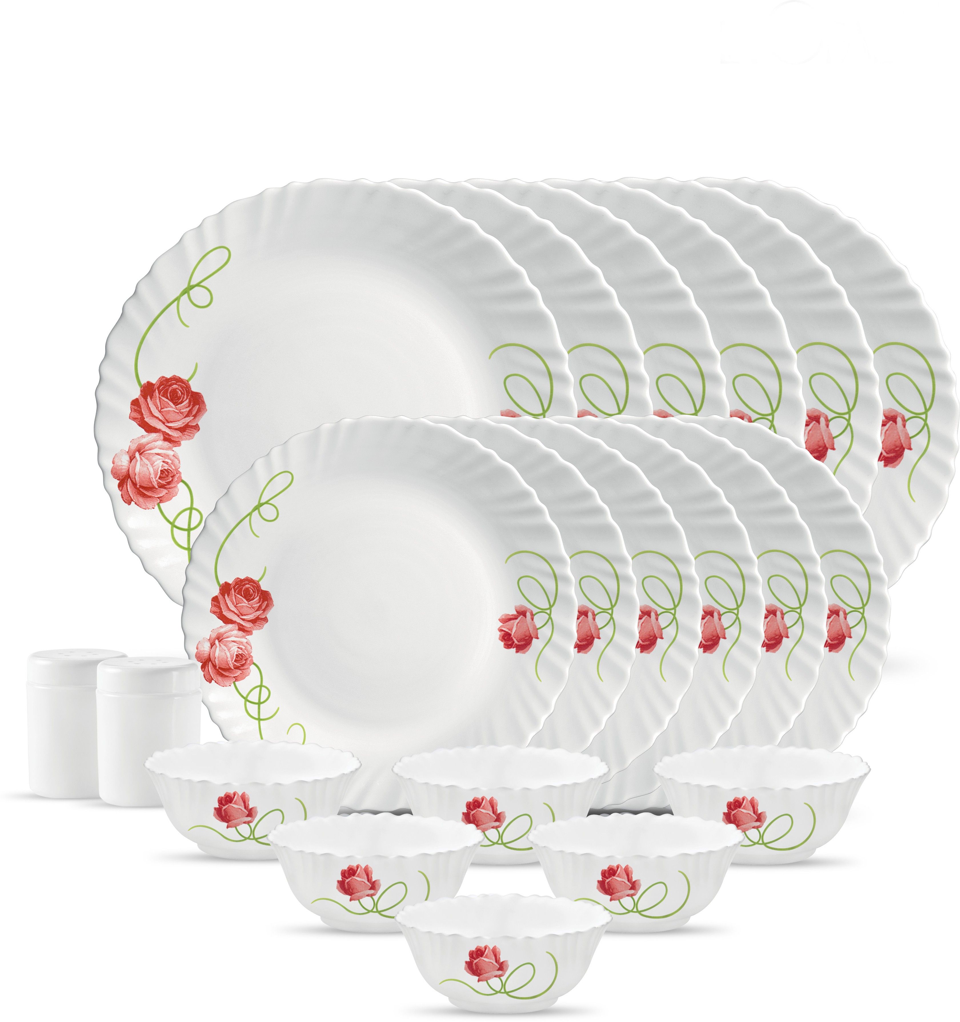 Pack of 20 Opalware Dainty swrils Dinner Set-image-31