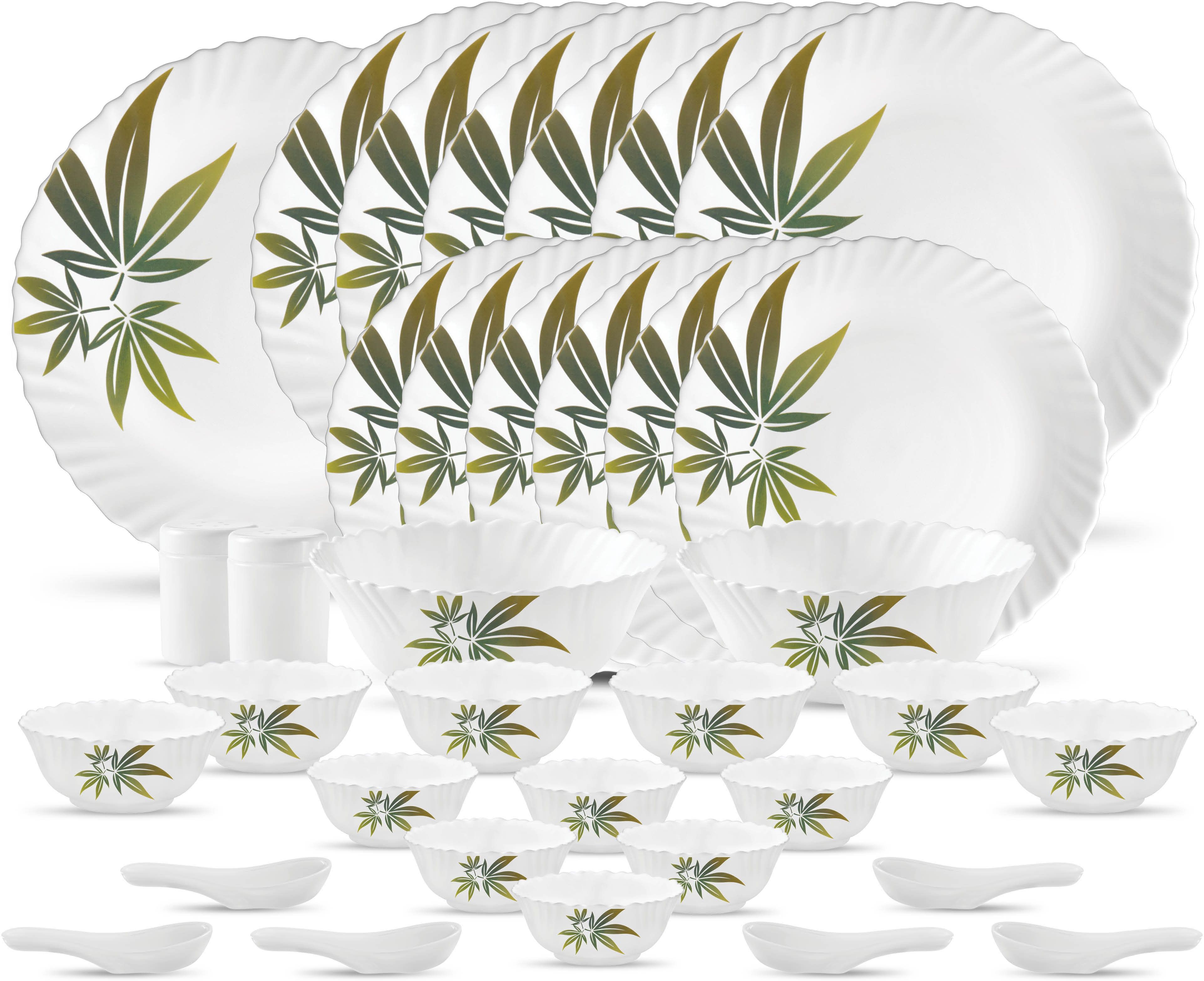 Pack of 35 Opalware Novo Trinity Green 35 Pcs Dinner Set-image-17