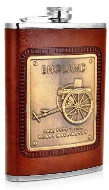 1136 England Brown Hip Flask For Vine/Vodka/Beer/Brandy Liquid Storage Stainless Steel Hip Flask-image-35