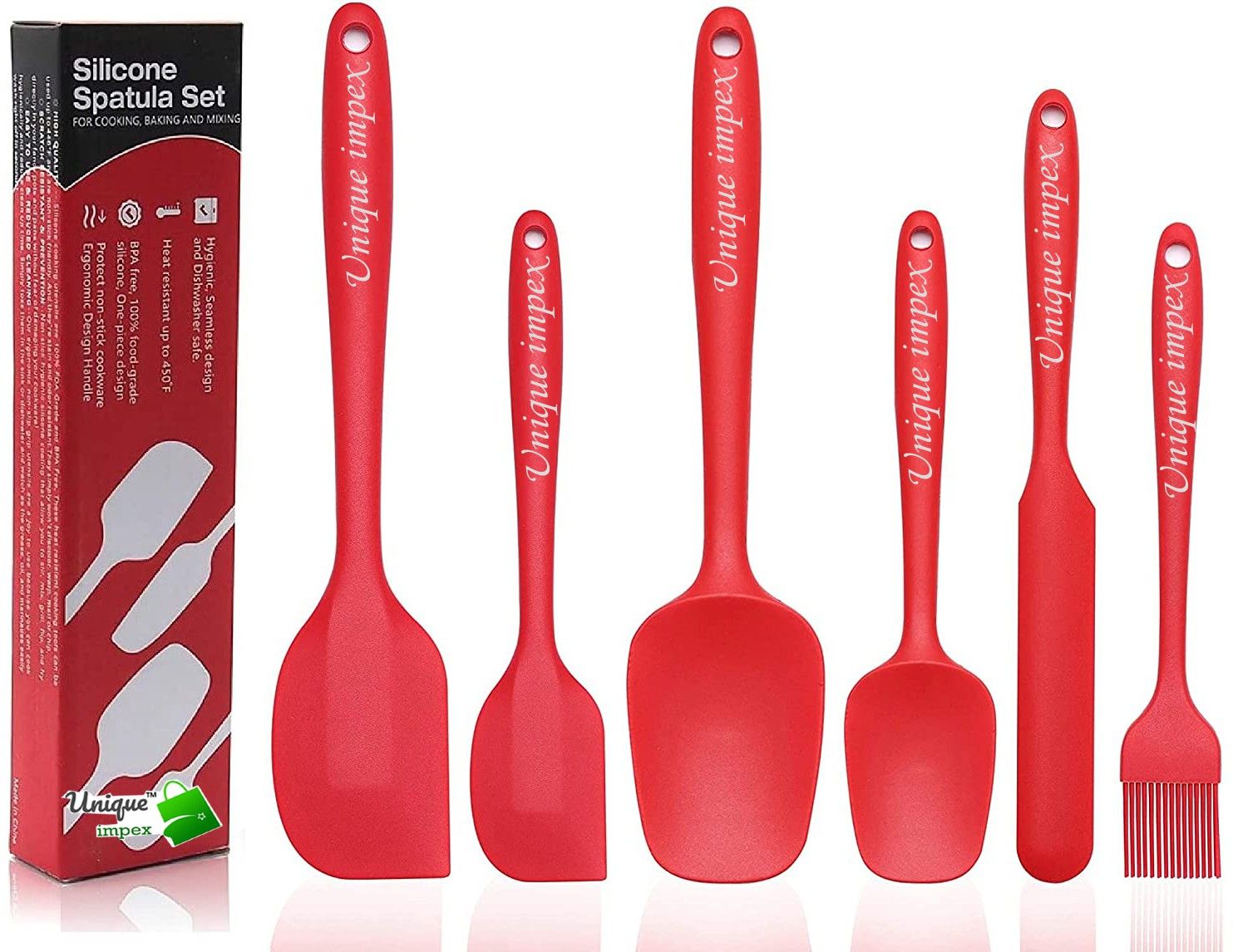 6 Piece Rubber-Silicone Spatula/Spoons/Brush Set Kitchen Tool Set-image-23