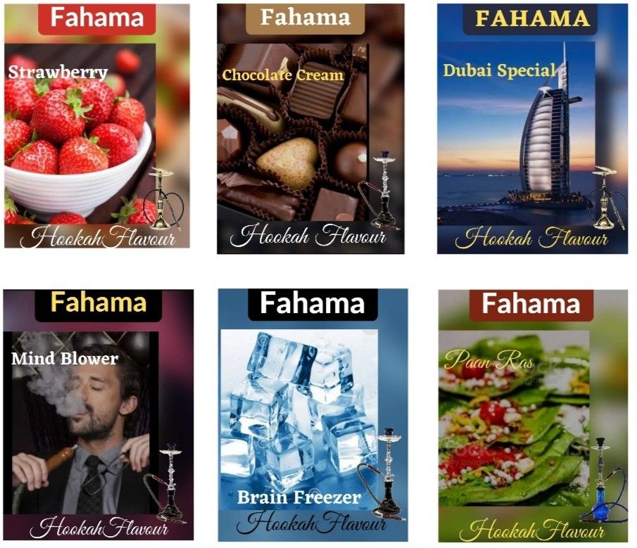 fahama 6fl STRAWBERRY, CHOCOLATE CREAM, DUBAI SPECIAL, BRAIN FREEZER, PAAN RAS, MIND BLOWER Hookah Flavor-picture-22