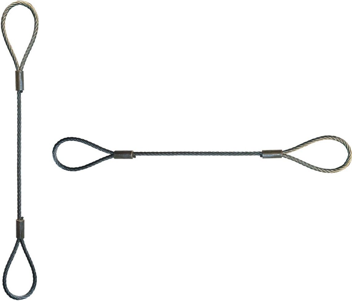 Steel 1.5MM Wire Rope Slings 20 Inch Long with Ferrule Grips 2 Sets for Hanging Chain Steel Light Hanging Chain Rod