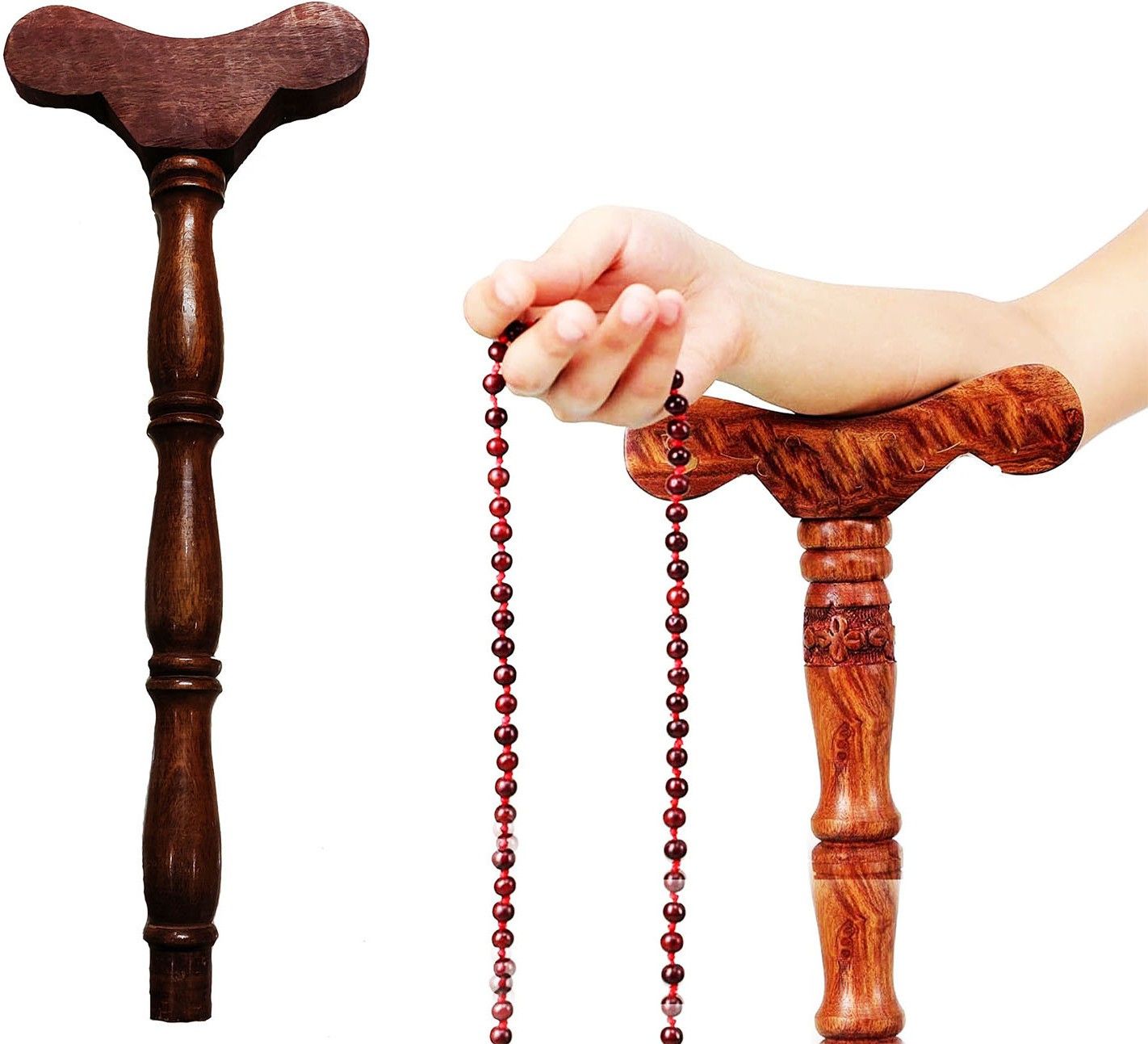 Dhinchak Yoga Danda Teki Wooden yoga Danda, teki T Shaped Mala jaap Hand Stand, Meditation Stick, Massager-image-19
