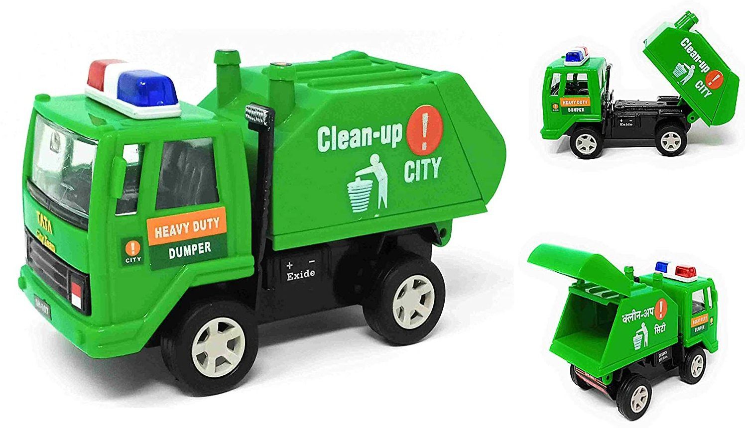 Garbage Dumper Truck Clean up City Toy with Pull Back Action, Vehicle for Kids