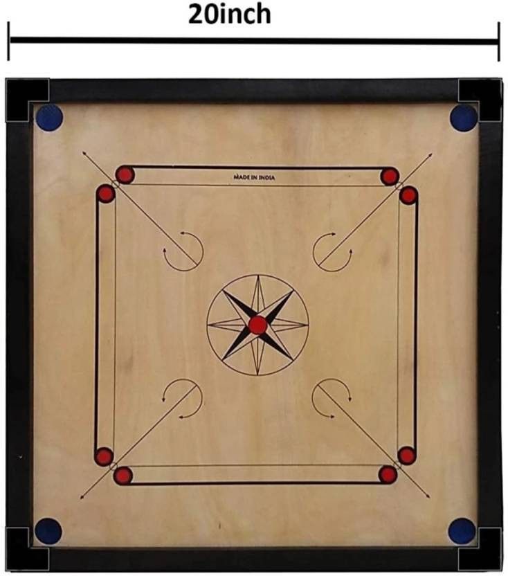 Gloss Finish Carrom Board with Coins, Striker & Powder 20inch Carrom Board 6 cm Carrom Board-image-22