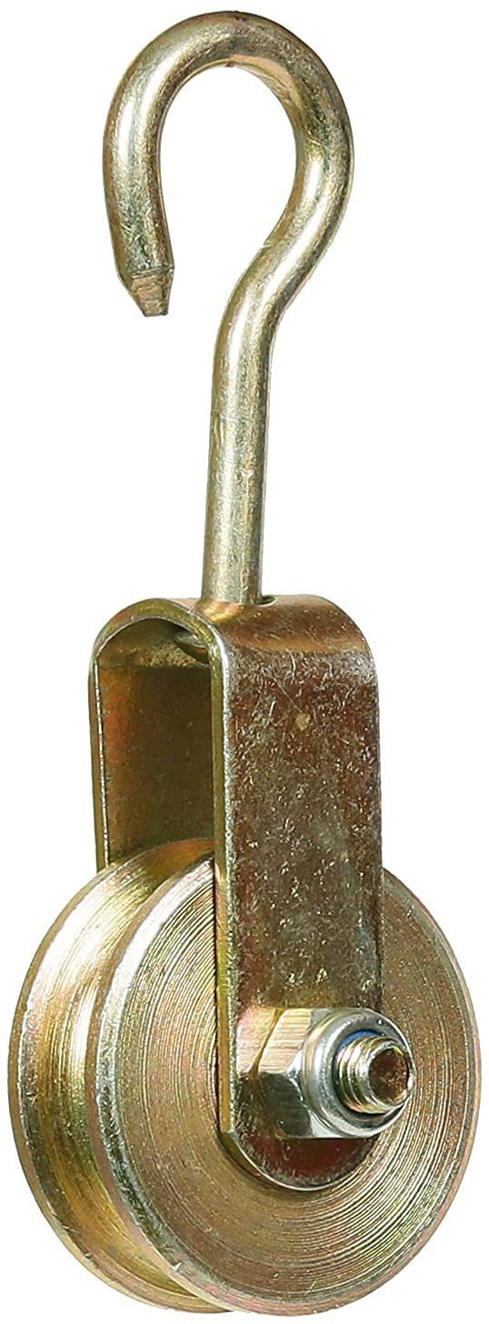 Solid Roller Pulley with Hook for Lifting Rope Gym, Exercise, Climbing, Hanging Climbing Pulley