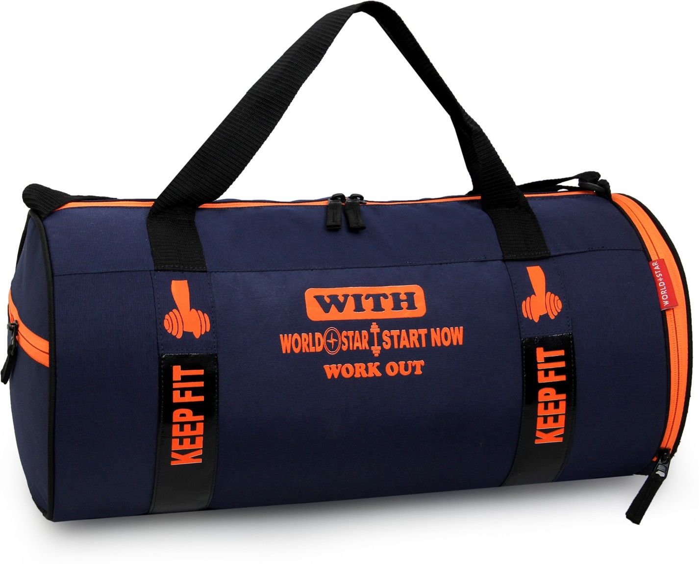 4 L Hand Duffel Bag - Men & Women black Sports Duffel with Shoe Compartment & Detachable Belt - Blue - Regular Capacity-image-32