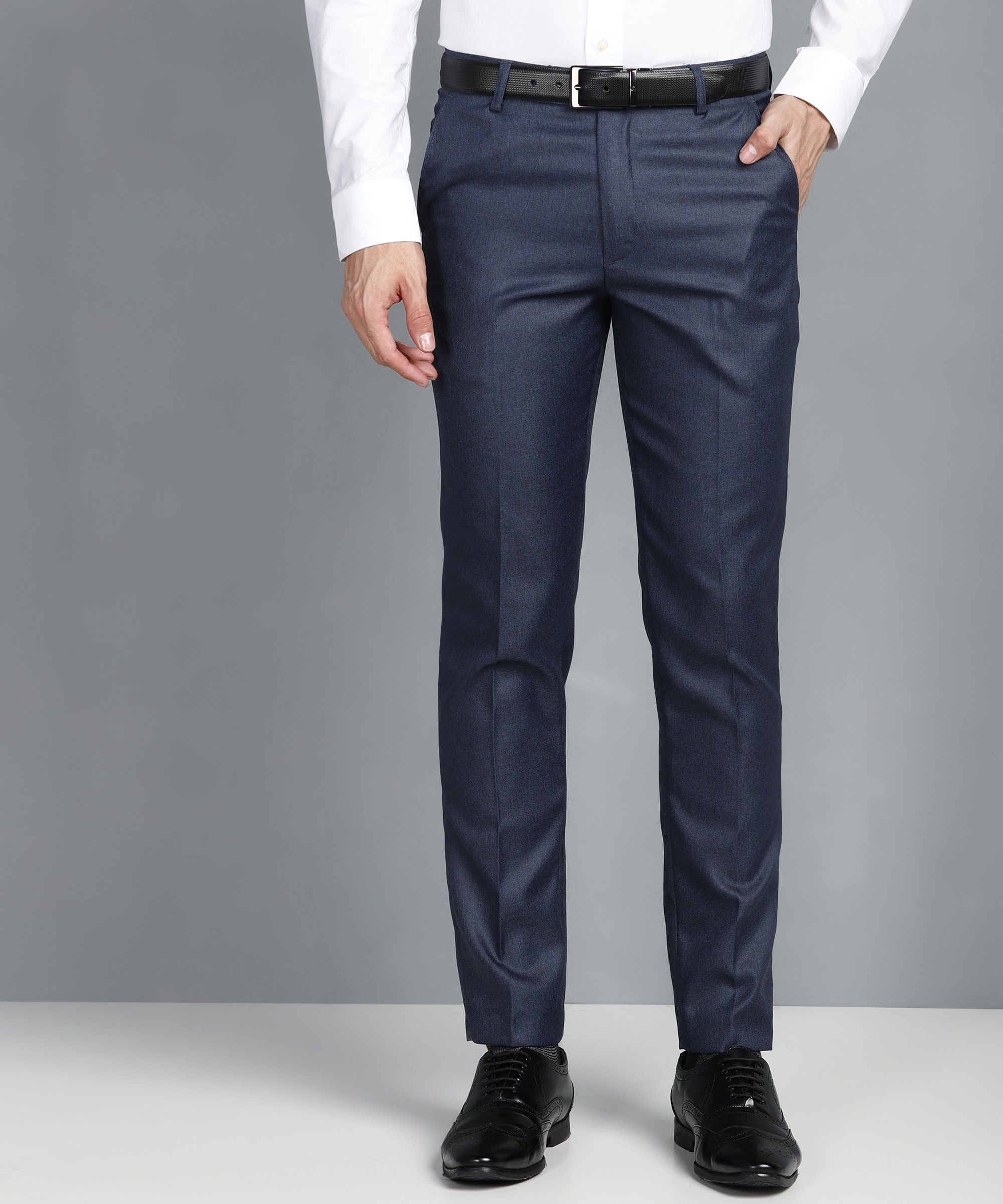 cyphus Men Regular Fit Blue Cotton Blend Trousers-picture-16