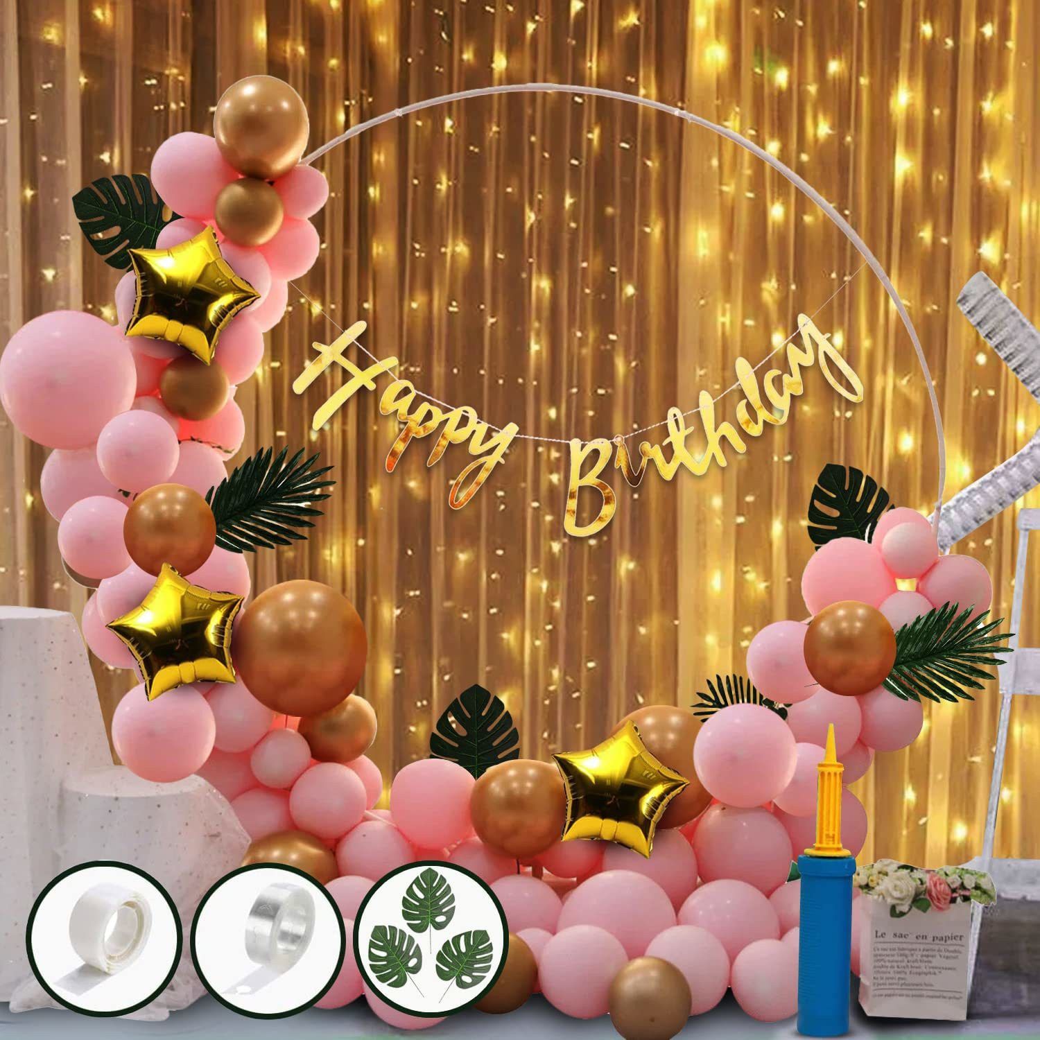 party midlinkerz Solid Pink Birthday Decoration Items Combo Set For Girls,woman,wife. Balloon-picture-12