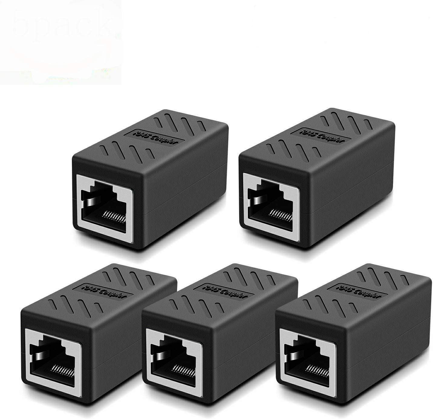 Sadow Pack of 5 Shielded RJ45 Ethernet Cable LAN Jointer Adapter Plug for Cat7 Cat6 Lan Adapter-image-46