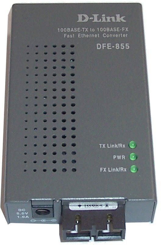 D-Link DFE-855MI media converter converts 10/100BASE-TX Ethernet twisted –pair signals to fiber signals Maximum fiber cable distance for multi-mode is 2kms 5 Ports 1000 Mbps Network Switch-image-12