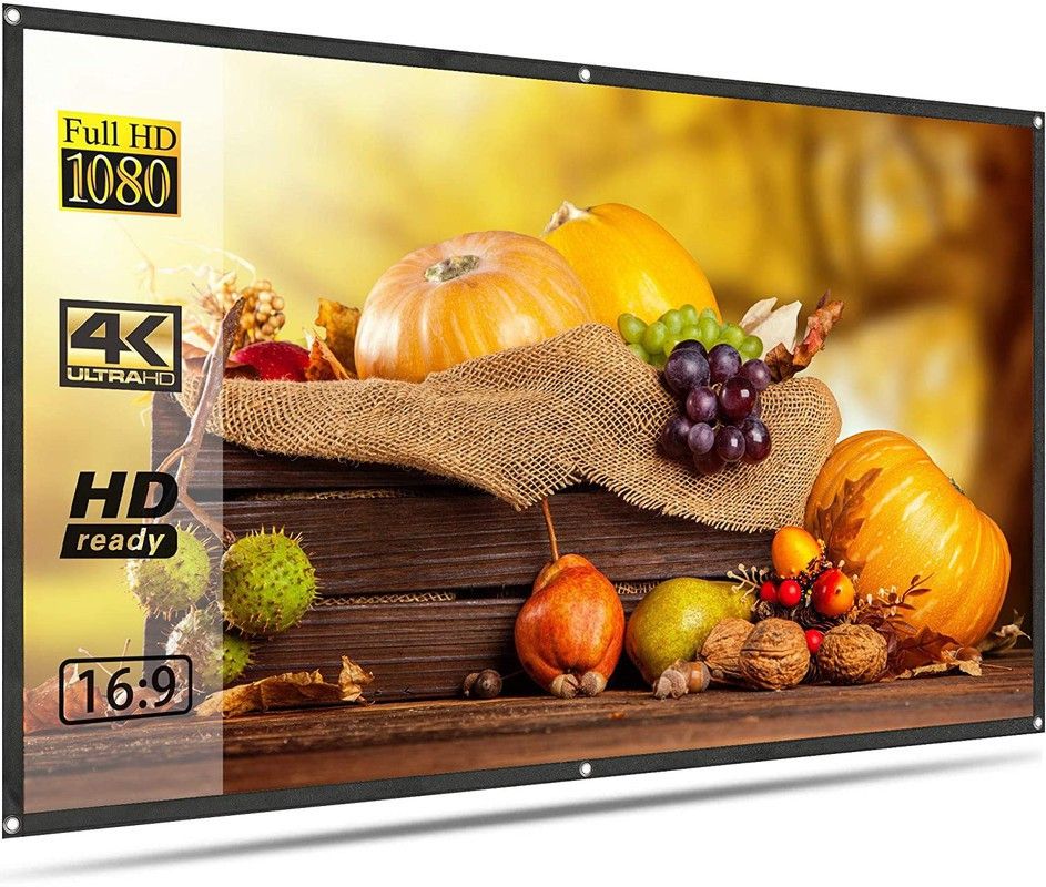 Savsol 92 inch 16:9 HD Projector Screen, Anti-Crease Foldable Portable, white matt Projector Screen (Width 80 cm x 45 cm Height)-image-38