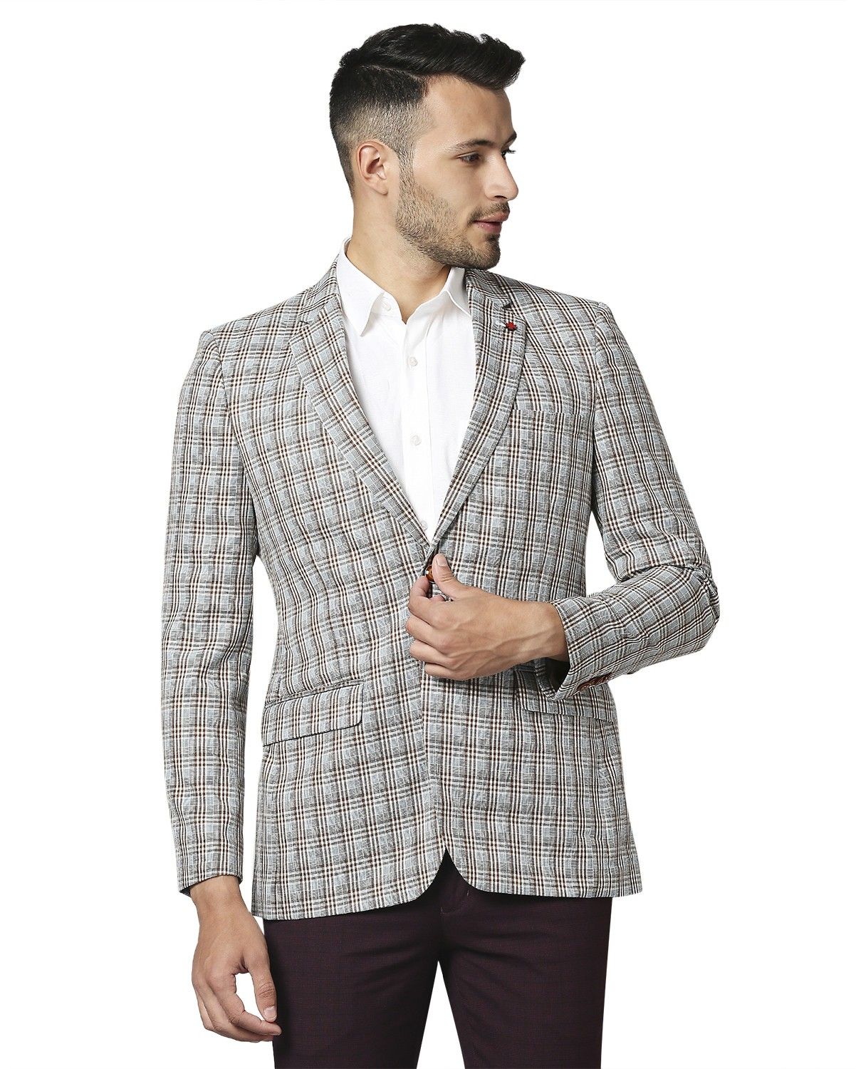 raymond Men Checkered Single Breasted Formal Blazer-picture-29