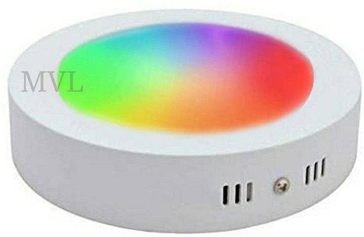 9W 7in1 Multicolour Surface Led (Red/Pink/Blue/Yellow/Violet/Green/White) Pack-1 Recessed Ceiling Lamp