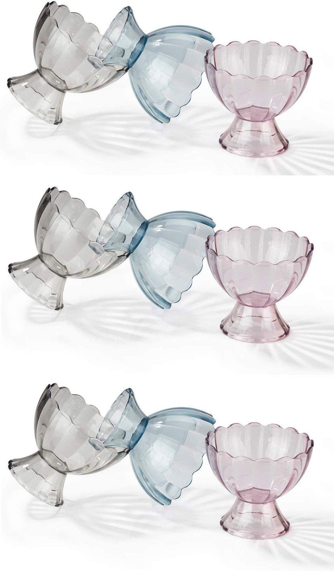 Pack of 9 Plastic Plastic Modern Ice Cream Cup Bowl Set, Crystal Clear Transparent Ice Cream Cup Dinner Set-image-34