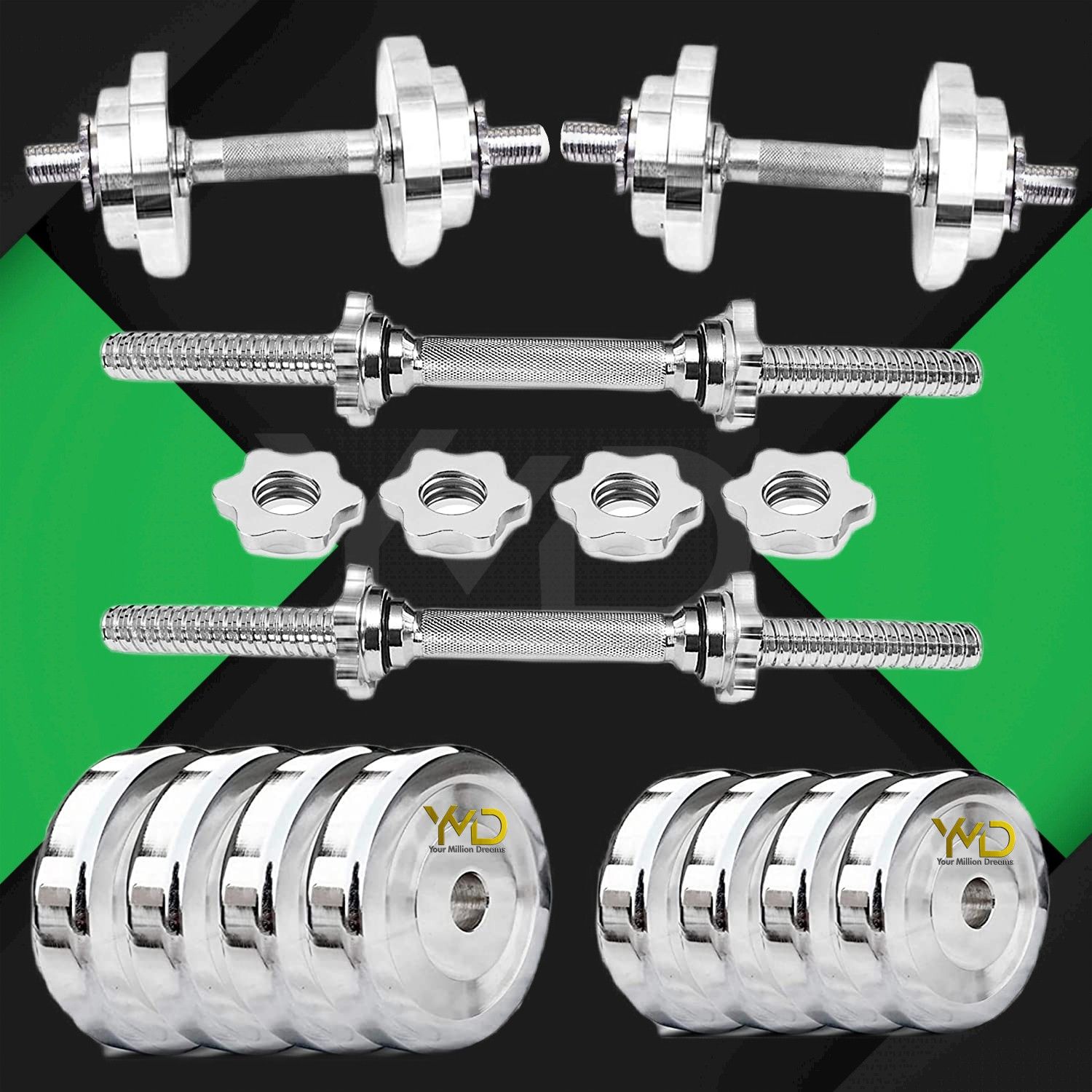 ymd Home Gym Set, Steel Dumbbell Set, Steel Dumbbell Plates 2.5x4pc 5x4pc Home Gym Combo-picture-11