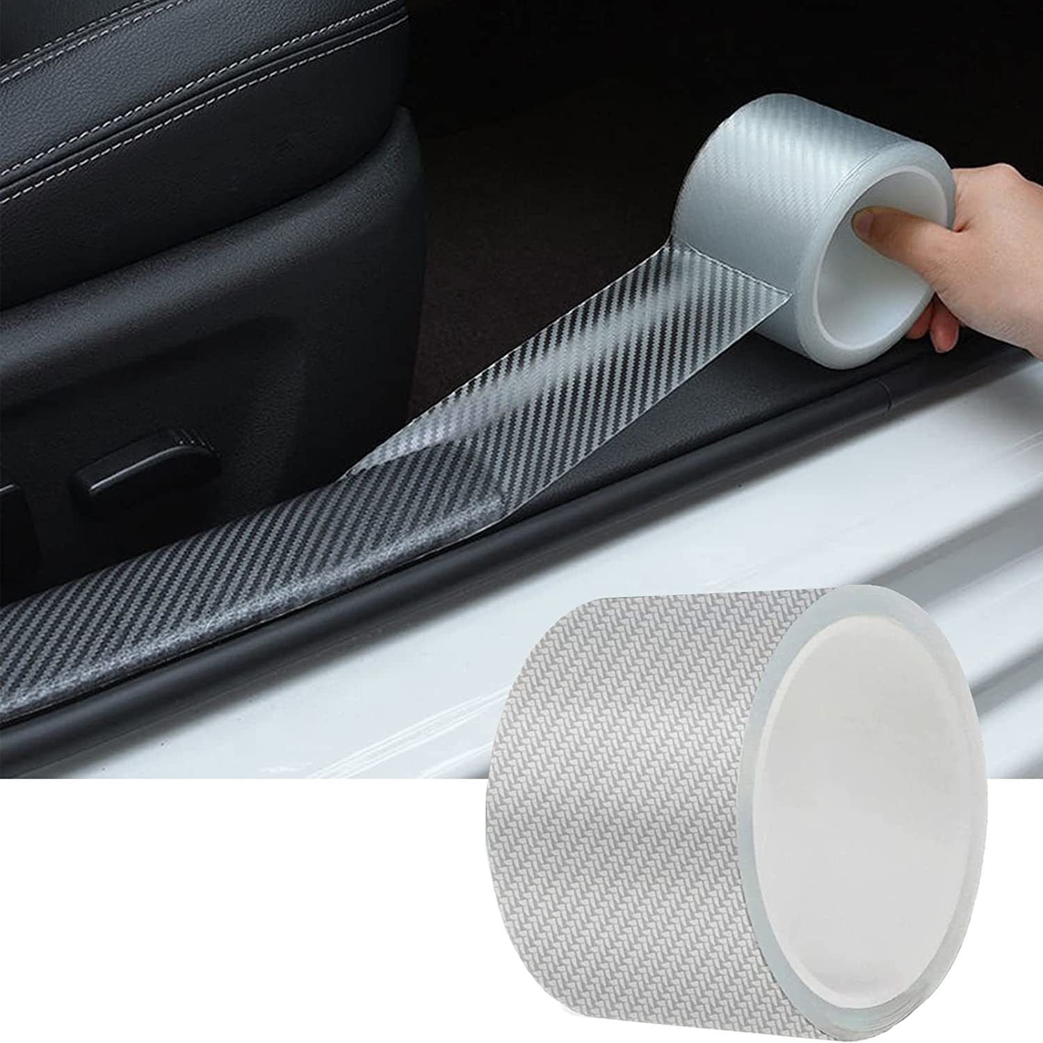 Car Door Sill Protector Tape, Door Entry Guards Scratch Cover Fits Door Sill Plate