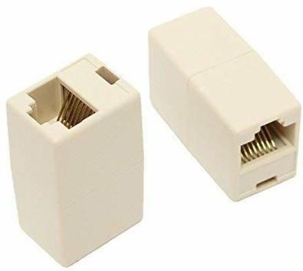 Wizzo RJ45 Straight Network Cable Ethernet LAN Coupler Jointer Adapter Connector Extender Cat5, Cat6 Female to Female RJ45 LAN Joiner (Pack of 2 Pieces) Lan Adapter