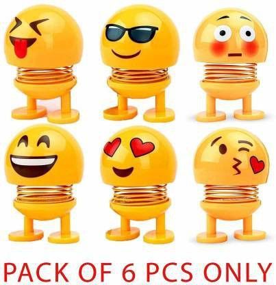 gadget zone PREMIUM BEST BUY Smiley Spring Doll, Cute Emoji Bobble Head Dolls (Pack of 6)-picture-27