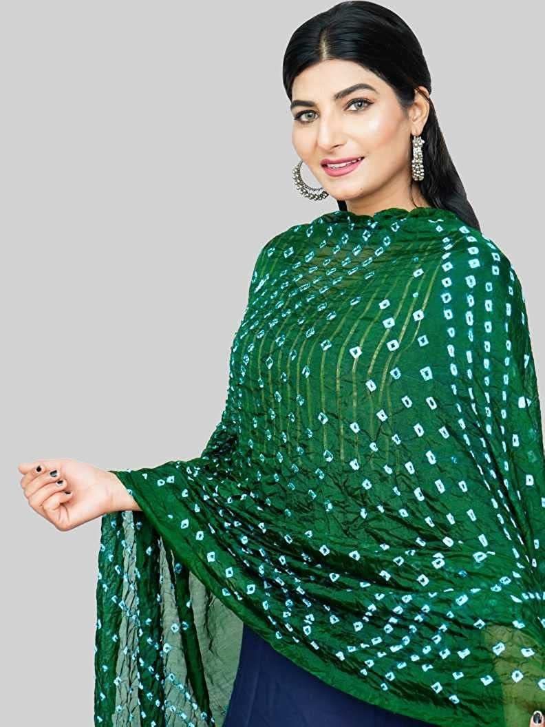 bhumi designer Art Silk Printed Dark Green Women Dupatta-picture-28