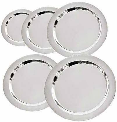 alwafli Stainless Steel Heavy Gauge Ciba / Lids / Tope Cover Set/ 100% Quality product stainless steel plate set of 5 Pcs 8,9,10,11,12 Dia Lid 10 inch Lid Set, Pack of 5-picture-16