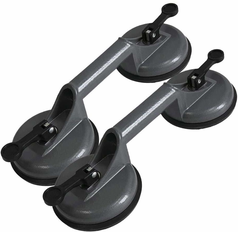 2Pack Double Claw Vacuum Suction Cup Glass Lifter for Glass Tiles Mirror Lever Tool-image-1