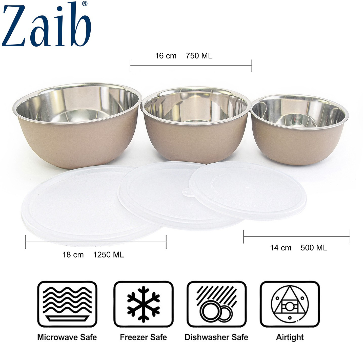 zaib Microwave safe bowl stainless steelcontainers set|refrigerator storage container Container Serving Set image 1