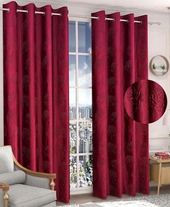 152 cm (5 ft) Window Polyester Semi Transparent Curtain (Pack Of 2)-image-8