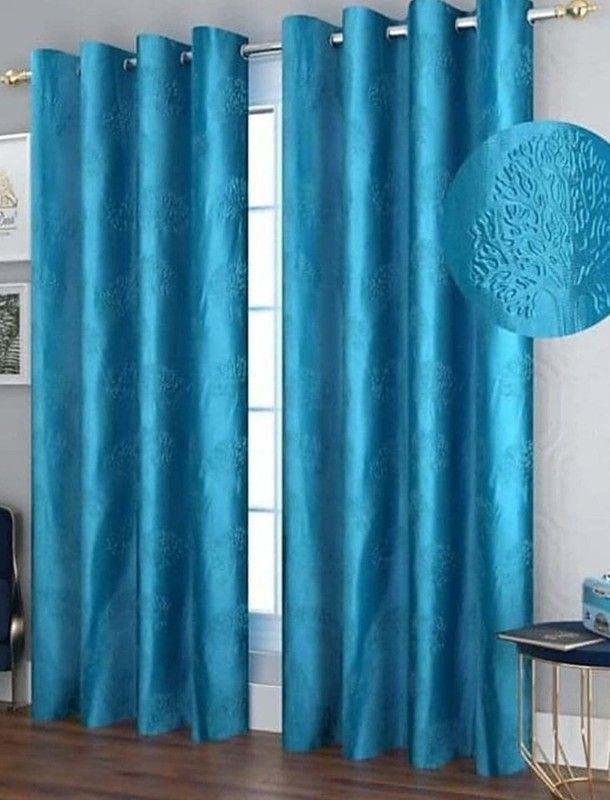 152 cm (5 ft) Polyester Semi Transparent Window Curtain (Pack Of 2)