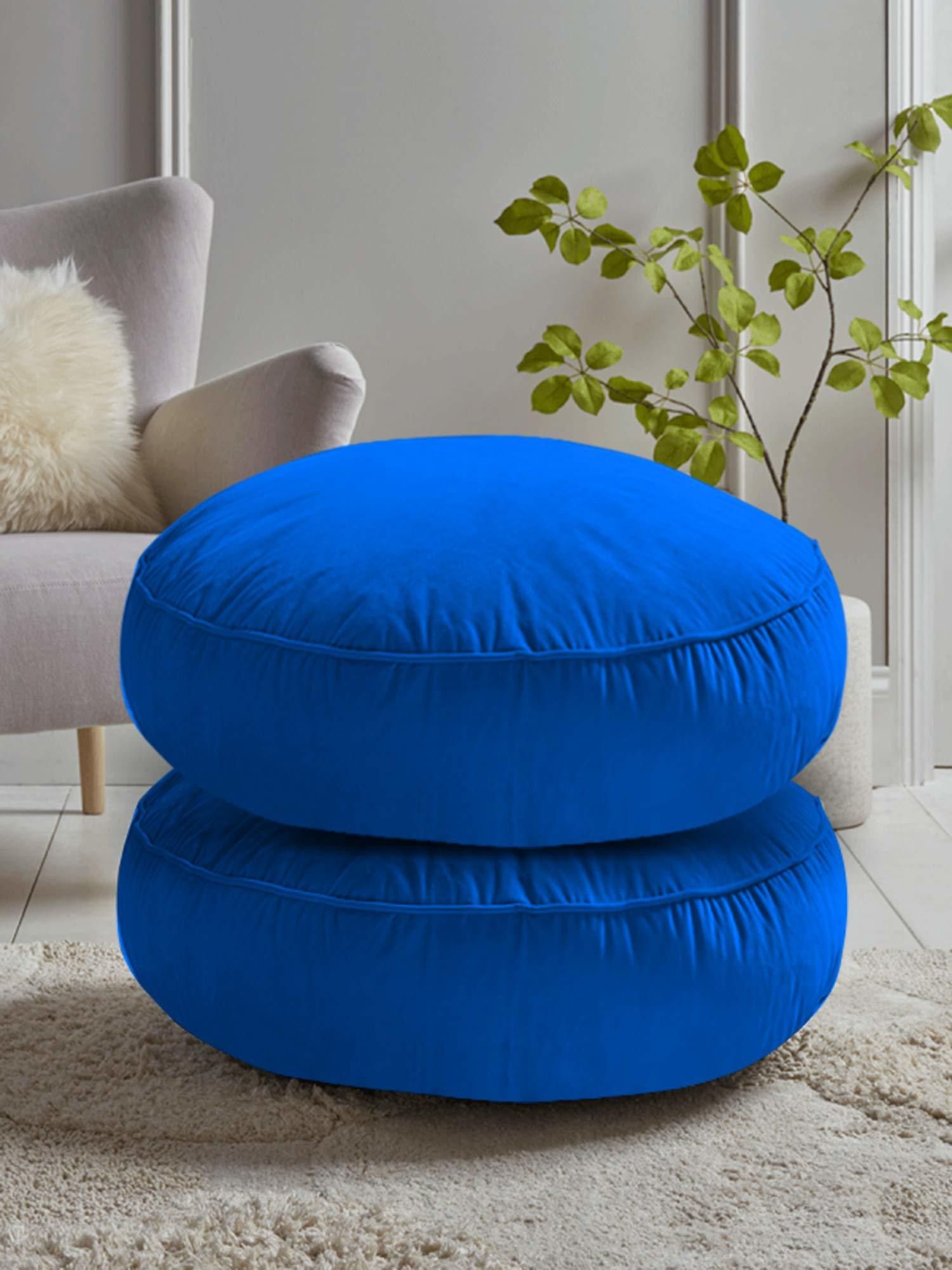 Microfibre Cushion Pack of 2 Solid Round Cushion Pillow For Tub, Car, Office, Chair, Balcony, Bedroom, 40 x 40 cm-image-9