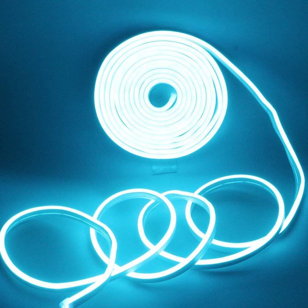 UNIVERSAL WATERPROOF NEON ICE BLUE 5 METER 12V LIGHT FOR CAR TRUCK HOME DECOR Car Fancy Lights-image-3
