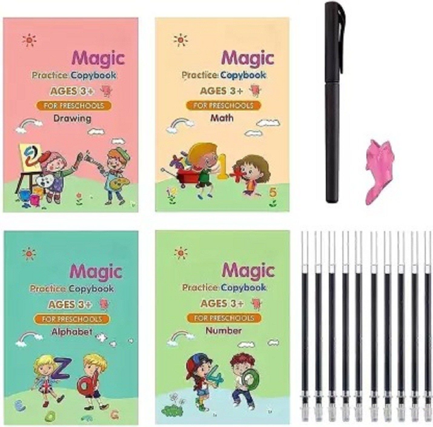 ukrainez Magic Calligraphy Copybook 1 Set (4 Book + 1 Pen Case + 8 Riffile + 1 Cover)-picture-1