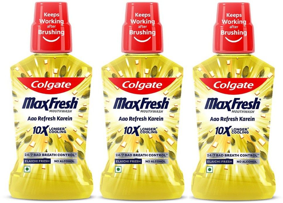 colgate Maxfresh Plax Mouthwash - Elaichi, 750ml (250ml x 3) (Buy 2 Get 1) - Elaichi-picture-20