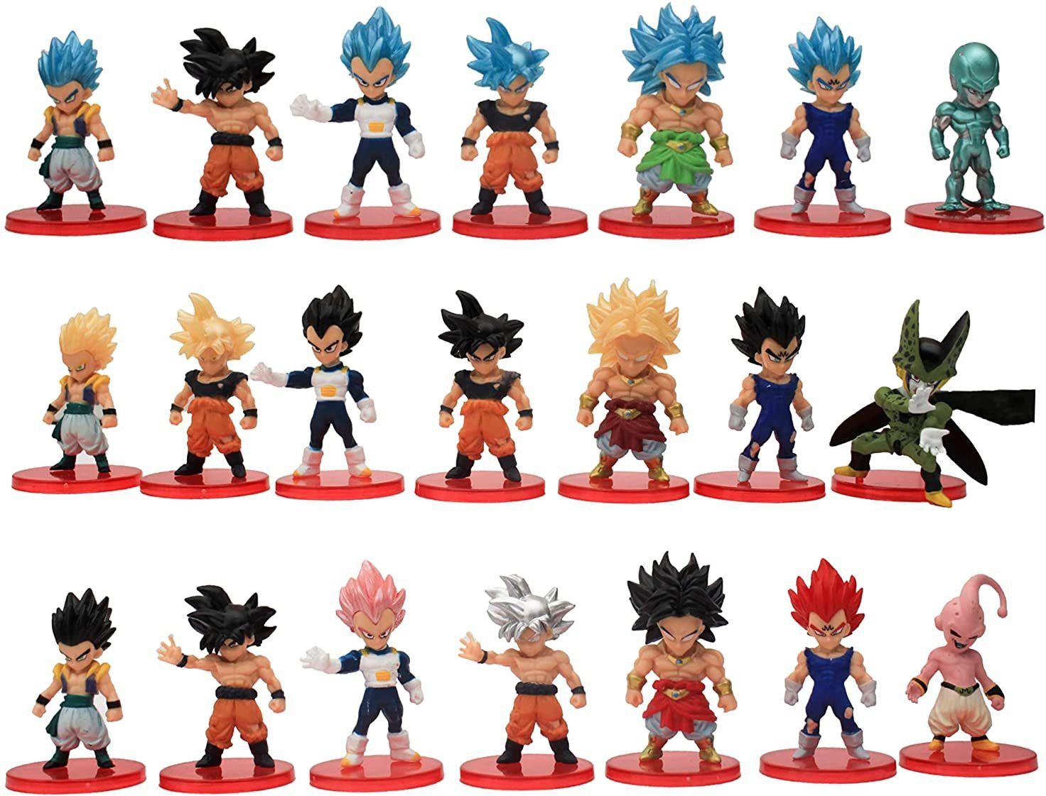 Dragon Ball Z Anime 21Pcs Action Figure Toy Size 7-8CM Cake Topper/Desktop Toy