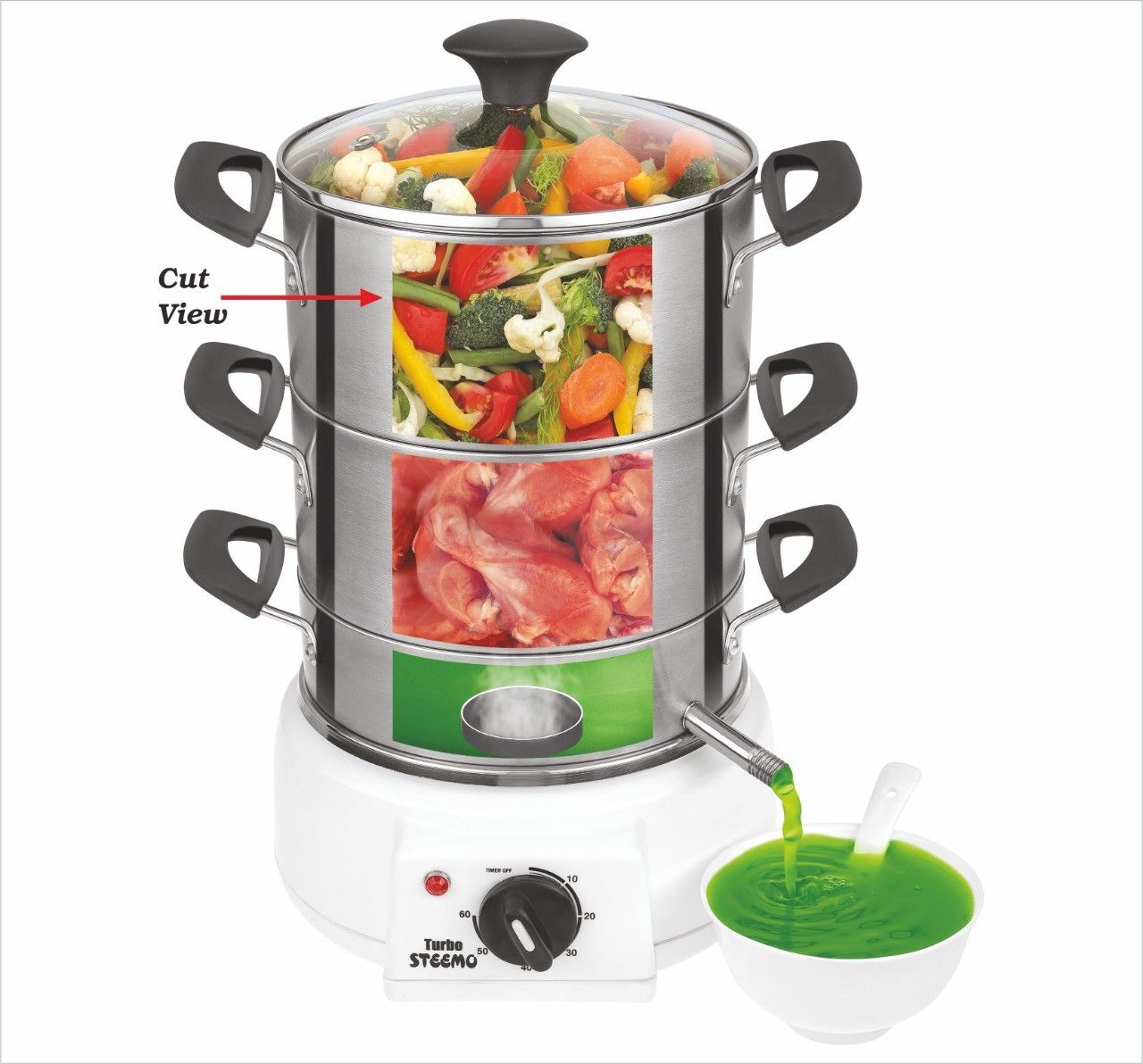 steemo ALL S.S. MODEL MULTI STEAM COOKER in FOOD GRADE STAINLESS STEEL STEAMER Food Steamer-picture-8