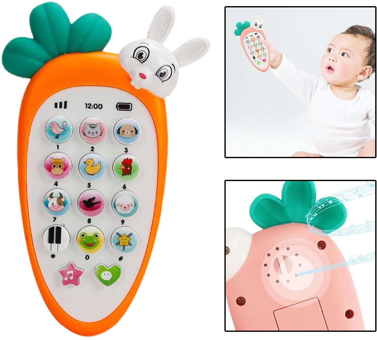 globular Toys Rabbit Phone Smart Phone Cordless Feature Mobile Phone Toys Mobile Phone-picture-10