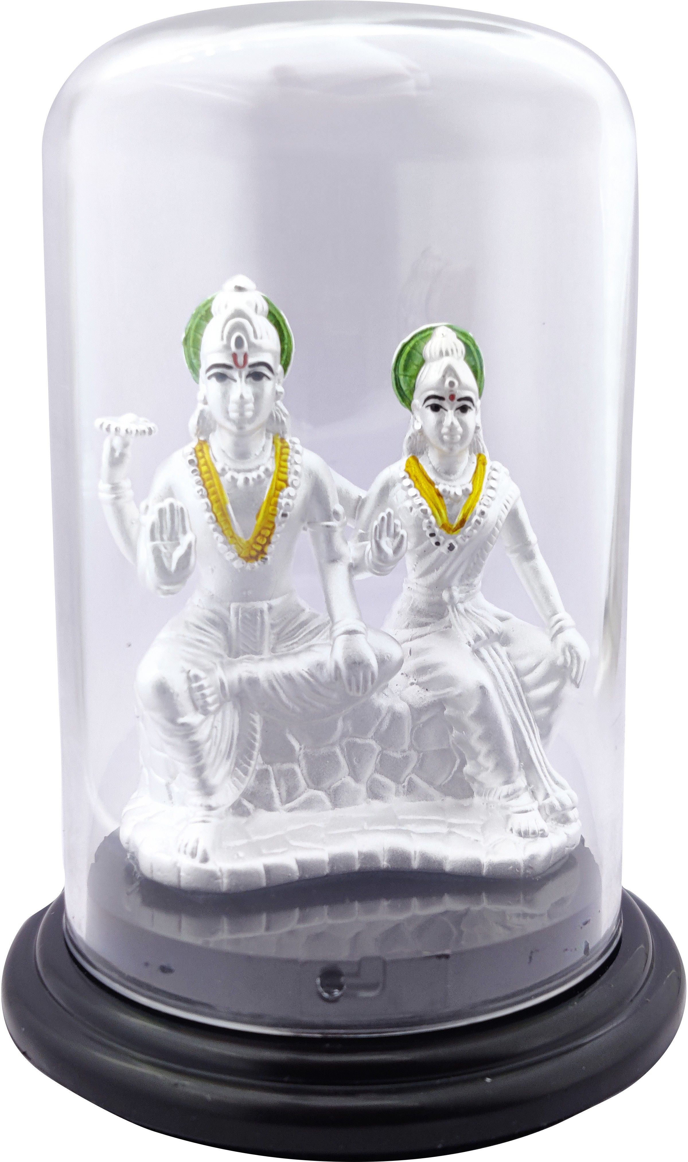 silverspot jewel 999 Pure Silver Beautiful Vishnu and Laxmi with Acrylic Base Idol for Pooja Decorative Showpiece - 12 cm-picture-21
