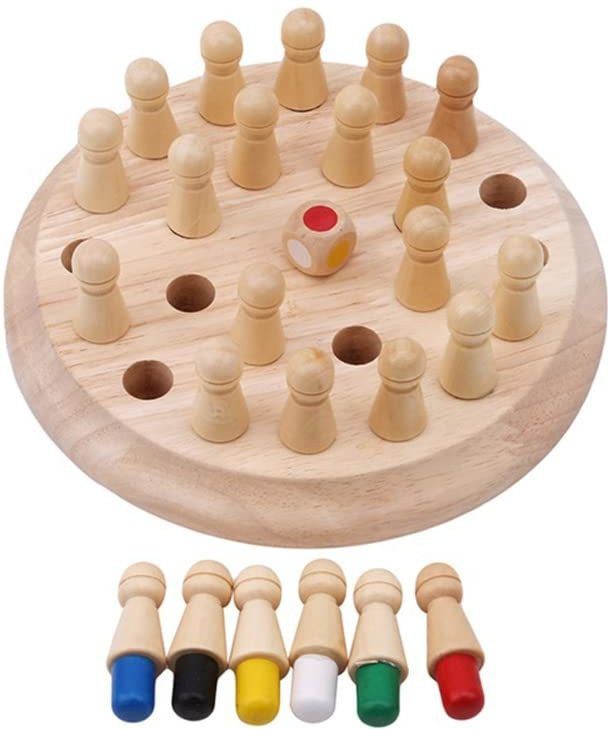Matching Games, Wooden Memory Match Stick Chess Game 4 cm Chess Board-image-11
