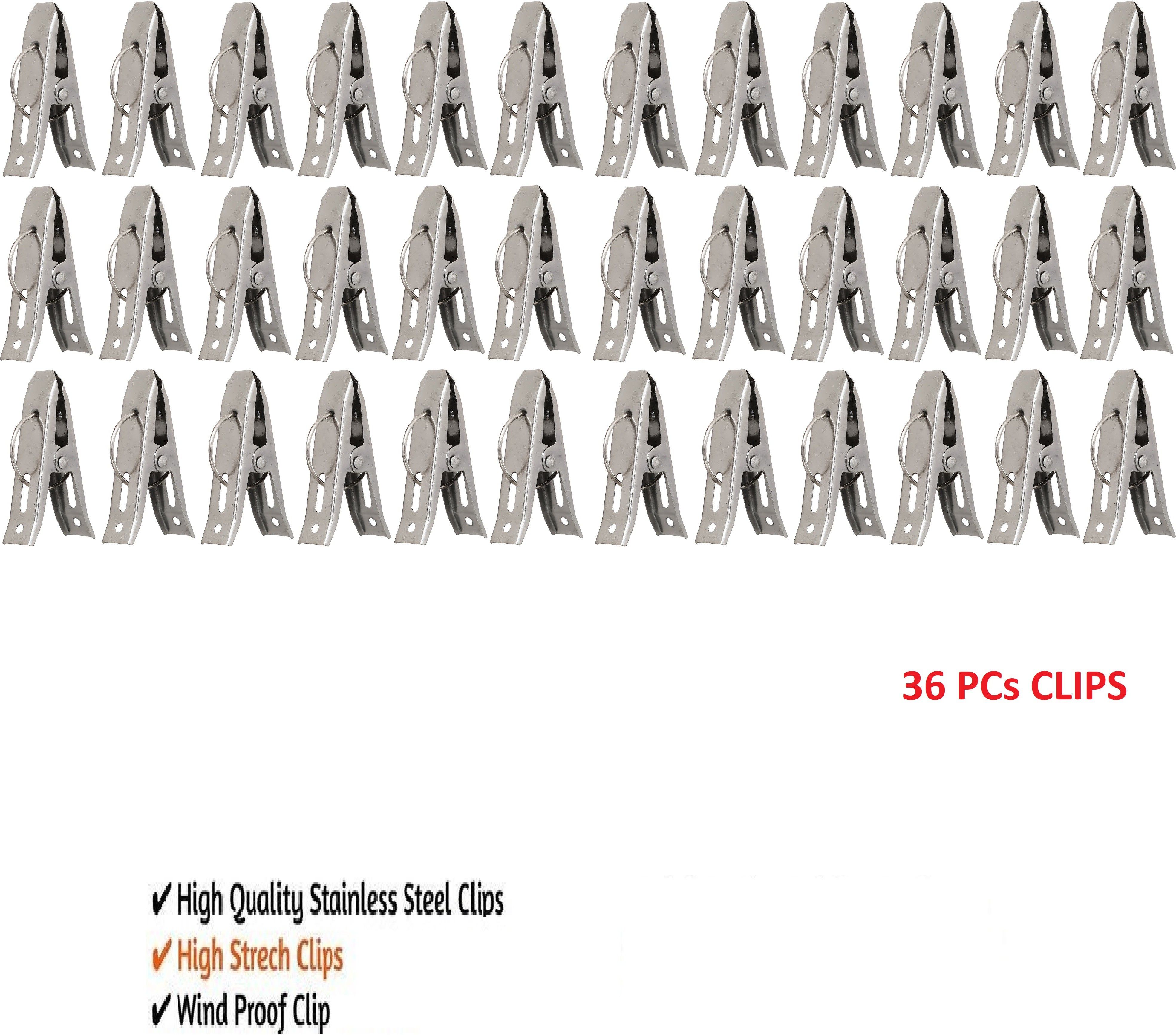 36 Cloth Clip/Cloth Drying Pins for Hanger/Rods/Ropes Stainless Steel Cloth Clips