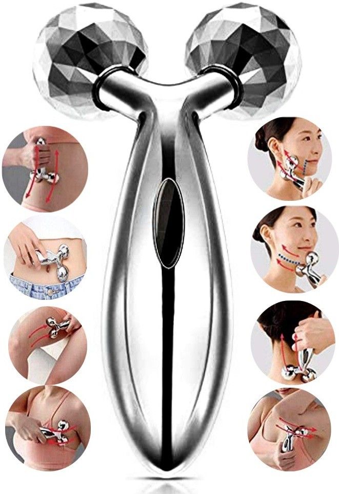 KAVANA 3D Roller Massager,Massager for Face,Back,Legs,Head,Hand,etc,Sliver Facial Massage For Relaxation and Tightening Massager-image-25