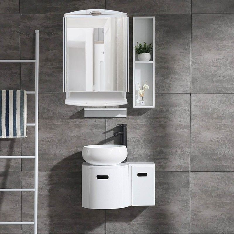 Saffire White Multi-Storage Organizer With Bathroom Mirror-image-25