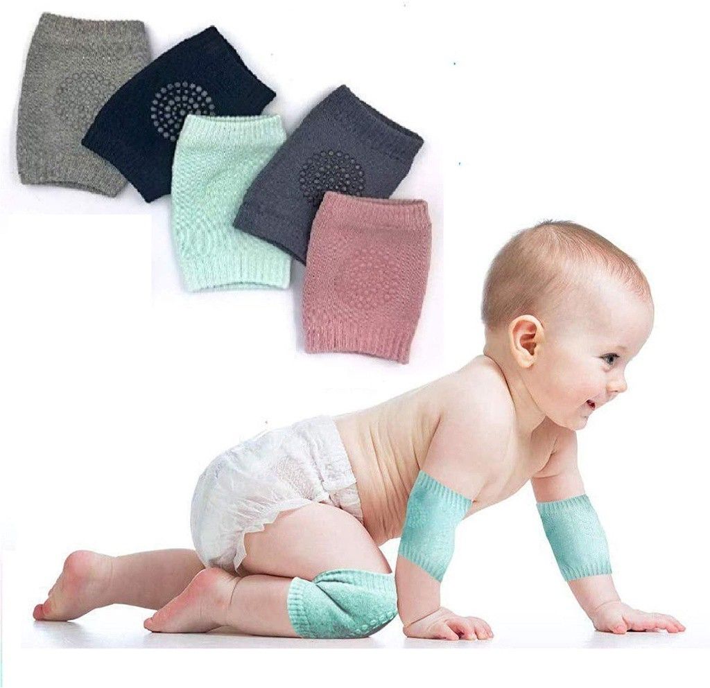 BABY KNEE SAFETY PROTECTOR ELBOW PADS (KNEESOCKS)TODDLERS GIRLS BOYS COTTON Multicolor Baby Knee Pads-image-2