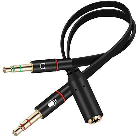 Crystonics Black 3.5mm Female to 2 Male Headphone Mic Audio Y Splitter Phone Converter-picture-23