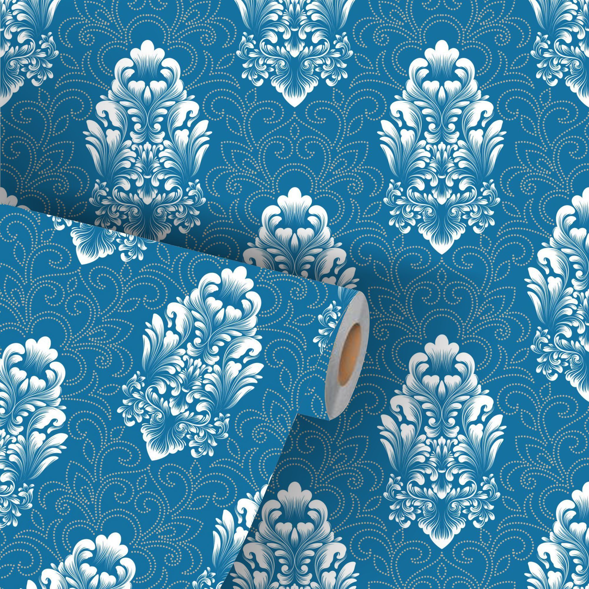 we kreate Vinyl Decorative Blue Wallpaper-picture-13