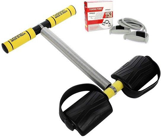 Double Spring Tummy Trimmer with Resistance Band Home Gym Ab Exerciser-image-40