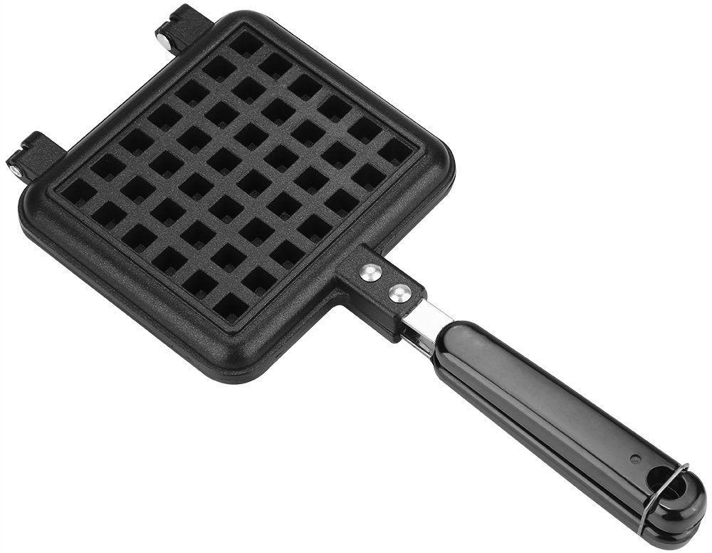 Waffle Maker Mould for Gas Burner Stove/French Egg Pancake/Non-Stick (Black) Waffle Maker-image-29