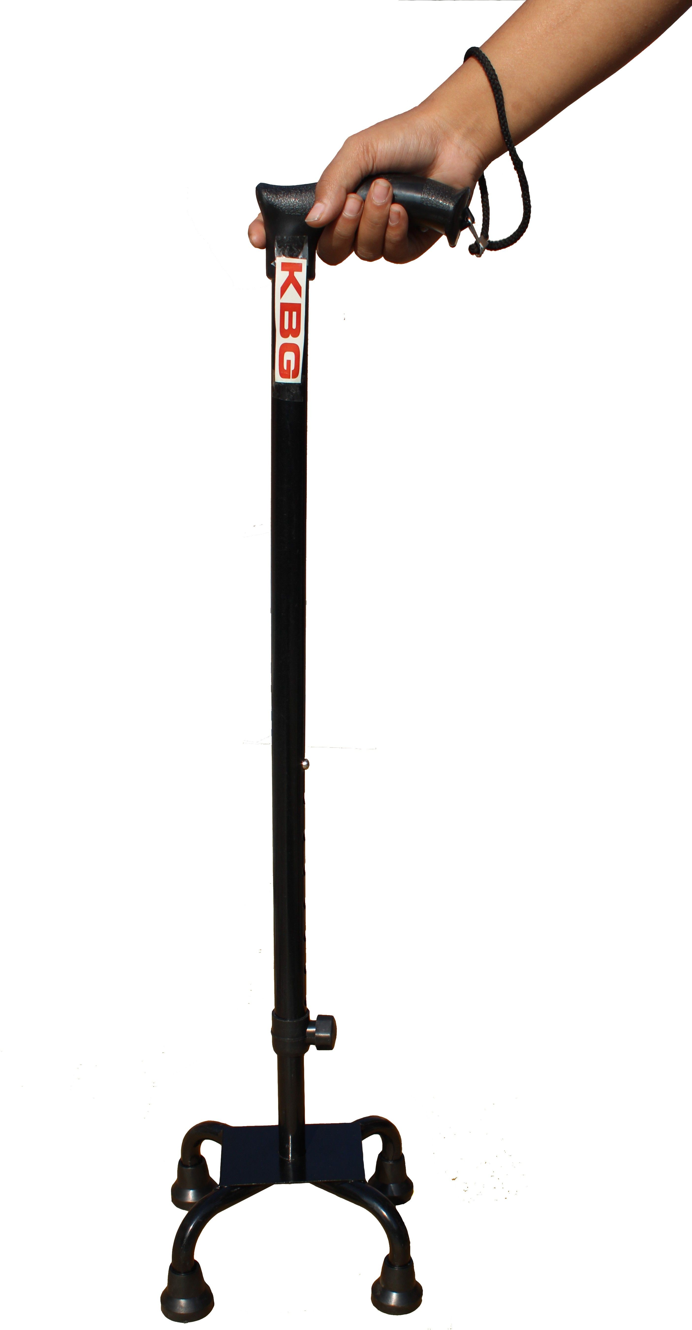 kbg Surgical 4 Leg Black Dori Height Adjustable Men Women Old Age People Patient Walking Stick-picture-11