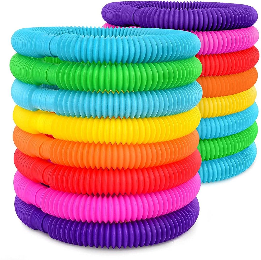 sgmsc Fidget Pop Tube Toys for Kids Pop Music Pipe Stress Anxiety Relief Pack of 12-picture-12